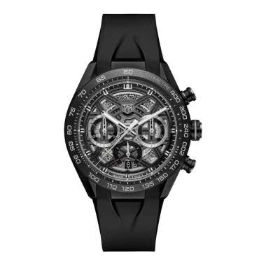 Jam Tangan Pria TAG Heuer Carrera CBU2080.FT6272 Automatic Chronograph Extreme Sport Black Dial Rubb