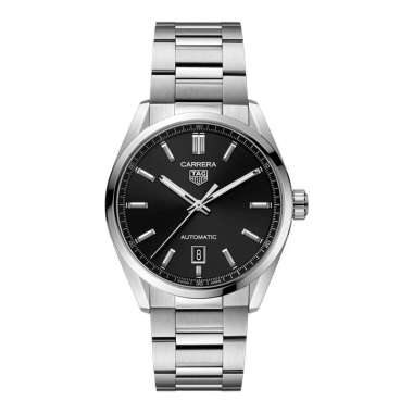 Jam Tangan Pria TAG Heuer Carrera Date WBN2110.BA0639 Automatic Black Dial Fine Brushed Steel Strap 