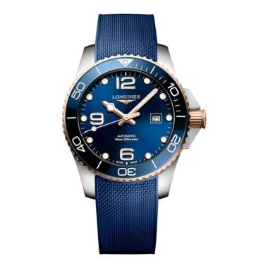 Jam Tangan Pria Longines HydroConquest L3.782.3.98.9 Automatic Sunray Blue Dial Blue Rubber Strap Bi