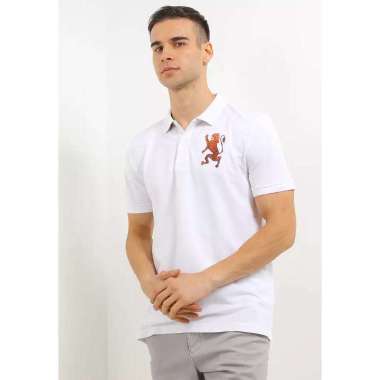 Giordano Men's 3D Lion Polo Signature White [0101422264] XS