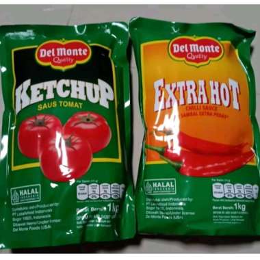 tomato ketchup sauce saus tomat saus sambal cabe cabai extra hot pedas Del Monte delmonte kemasan po