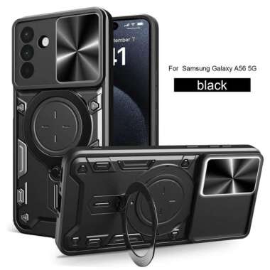 CASE SAMSUNG GALAXY A16 A26 A36 A56 MAGNETIC CAMERA SLIDE 360 RING STAND SOFTCASE COVER CASING A26 5