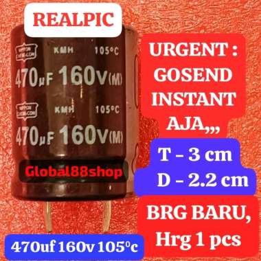 1 pcs CAPASITOR KAPASITOR ELCO ELKO ECO EKO 470uf 160v 470mk 470mikro 470uf160v 470mk160v