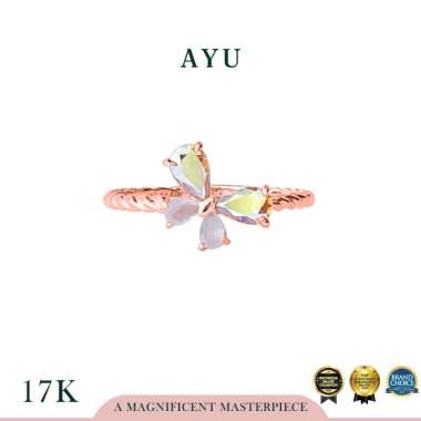 AYU Cicin Emas - Magical Butterfly Twist Ring 17k Rose Gold 18