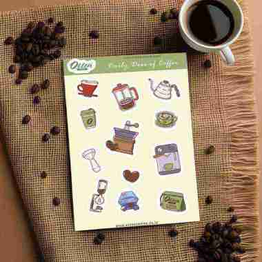 Stiker Set (Brew Like A Pro / Daily Dose of Coffee) Label Alat Seduh Kopi Manual / Espresso Maker / 
