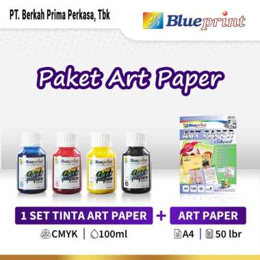 Paket Tinta Art Paper Epson BLUEPRINT 100ml BLACK CYAN MAGENTA YELLOW BIRU