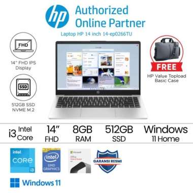 HP 14 ep0266TU i3-1315U 8GB 512GB SSD 14"FHD W11+OHS