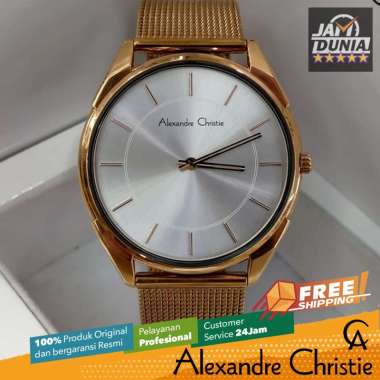 JAM TANGAN WANITA ALEXANDRE CHRISTIE ANALOG ORIGINAL ROSE GOLD WHITE 8626 JAM ORI AC 8626 AC8626 ACF