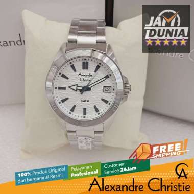 JAM TANGAN PRIA ALEXANDRE CHRISTIE ORIGINAL ANALOG SILVER STAINLES 6682 AC 6682 AC6682 ACF6682 NG