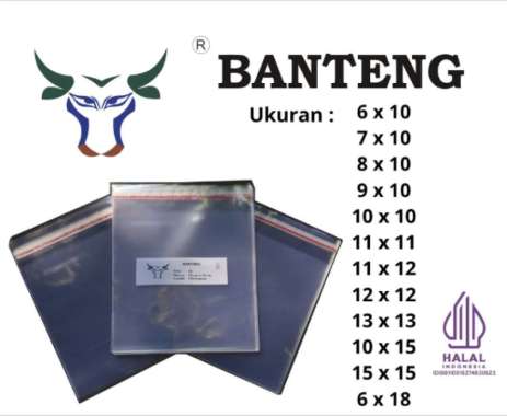 PLASTIK OPP BANTENG 02 SEAL/PEREKAT 13 X 13