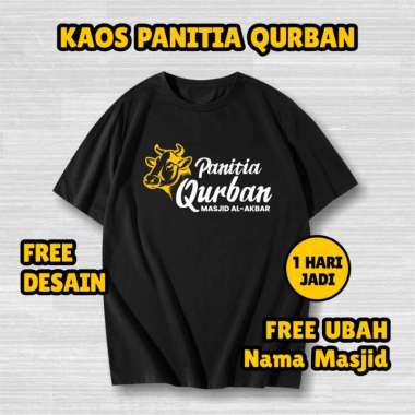 Kaos Tshirt Baju Murah Distro Panitia Qurban Kurban Idul adha kambing sapi Bisa Custom Nama Masjid p