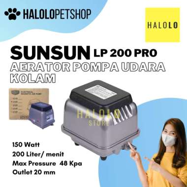 Aerator Kolam SUNSUN LP 200 PRO Hi Blow Air Pump Aerator Pompa Udara Kapasitas Besar