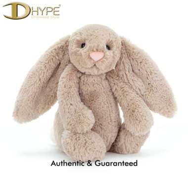 JELLYCAT MEDIUM BASHFUL BUNNY DOLL 100% ORIGINAL - BEIGE