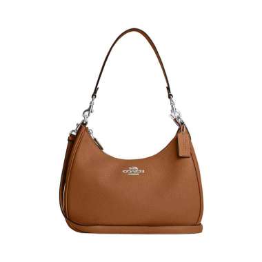 Coach Teri Hobo Bag Pebble Leather Light Saddle Brown