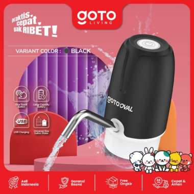 Goto Oval Gallon Pump Pompa Galon Elektrik Dispenser Air Minum USB BLACK