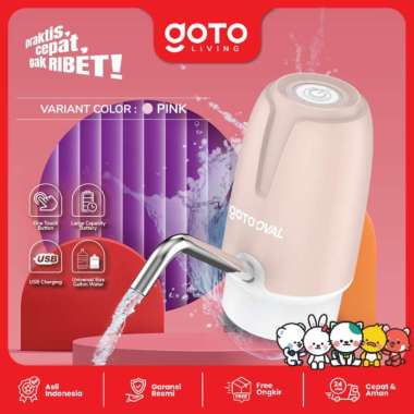 Goto Oval Gallon Pump Pompa Galon Elektrik Dispenser Air Minum USB PINK