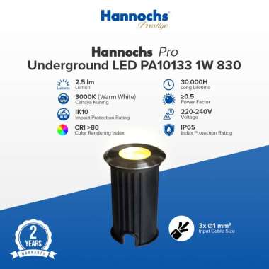 Hannochs Lampu LED Lantai Tanam Underground LED PA10133 Pro IP65 1W 830