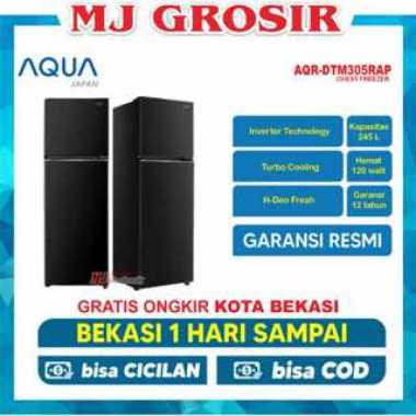 KULKAS AQUA JAPAN AQR-DTM 305 RAP LEMARI ES 2 PINTU AQR-DTM305RAP