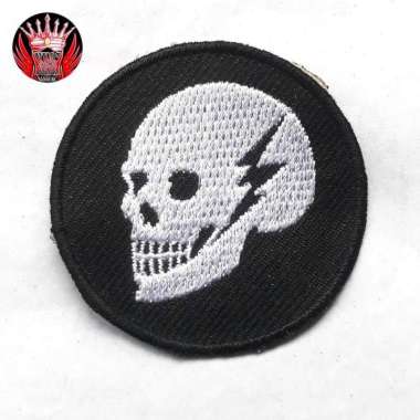 Badge bordir komputer,Patch bordir tengkorak,kualitas terbaik,patch TENGKORAK 6.5CM