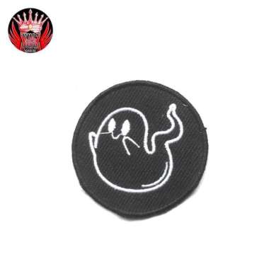 Badge bordir komputer,Patch bordir tengkorak,kualitas terbaik,patch HANTU 5CM