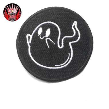 Badge bordir komputer,Patch bordir tengkorak,kualitas terbaik,patch HANTU 6CM
