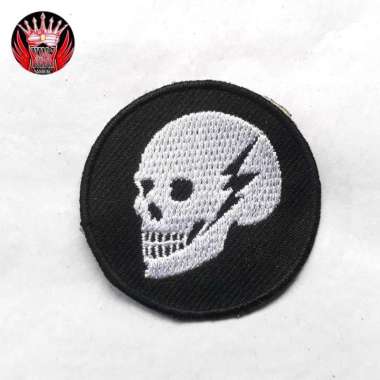 Badge bordir komputer,Patch bordir tengkorak,kualitas terbaik,patch TENGKORAK 5cm