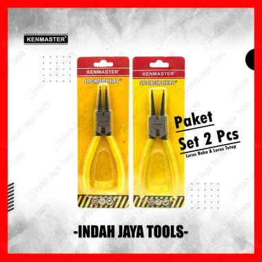 KENMASTER Paket Set 2 Pcs Tang Snap Ring 6 Inch LURUS TUTUP LURUS BUKA Snapring - Circlip Plier