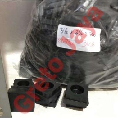 ( 3.5x3.5 ) Kaki Karet Kotak Besi Tutup Pipa Holo Aluminium Kursi Meja Alas Rak Holow 3.5 cm Hollow