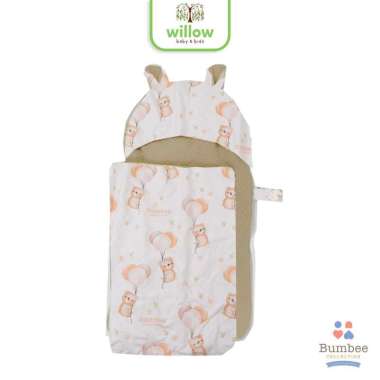 Selimut Bayi - Bumbee Sleeping Bag Newborn CTR Dreamy Bear Waffle Cream