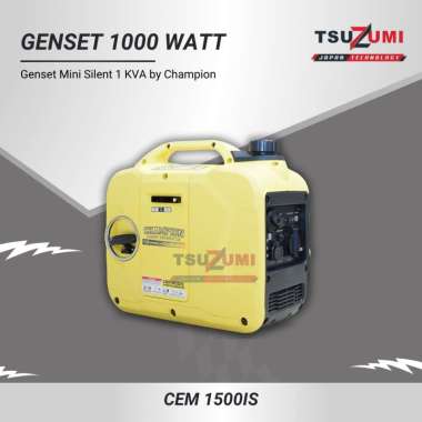 Genset 1000 Watt Champion Mini Silent Inverter CEM 1500IS / Genset Mini 1000 1200 Watt Recoil Starte