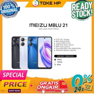 MEIZU MBLU 21 4/64 & 6/128 NEW GARANSI RESMI 6/128 hitam