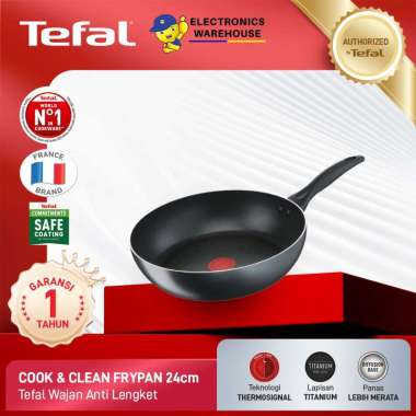 Tefal Wajan Penggorengan Anti Lengket - Cook & Clean Frypan 24cm / Pan