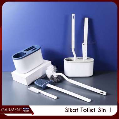 Set Sikat 3in1 Pembersih Kloset Kamar Mandi WC Gantung Toilet Jongkok Gosok Celah Lantai Bathroom BU