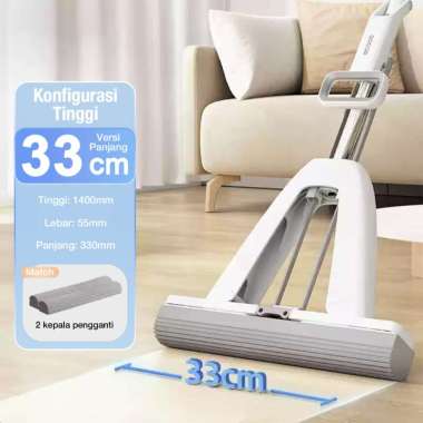 ECOCO Folding Sponge Mop - Pel spons untuk kamar mandi, rumah tangga, pel spons lipat penyerap air, 