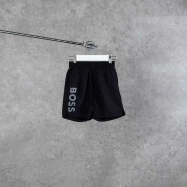 Celana Hugo Boss Kids Grey Logo Short Pants in Black 100% ORIGINAL 10Y