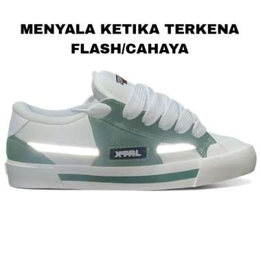 Sepatu Fat Shoes XternalStepSure Skateboard Gemuk Reflective Hijau Olive Sepatu Gemuk Sneaker Pria W