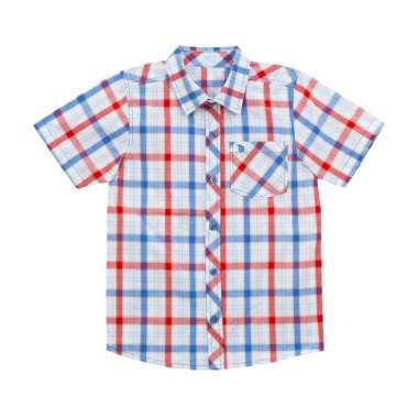 TORIO Smart Shirt Red Blue Check - Kemeja Anak Laki-laki 8-9Y