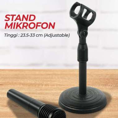 Tiang Mikrofon Penyangga Mic Untuk Di Meja Yang Bisa Disesuaikan Warna Hitam WMO YUL3