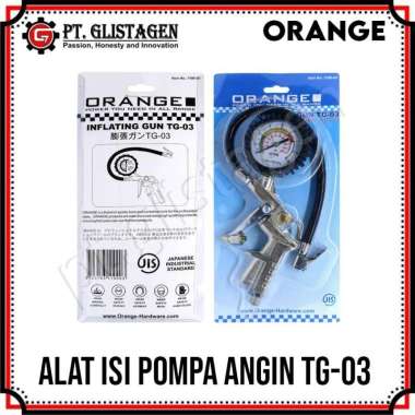 Orange Alat Isi Ukur Angin 3 in 1 Tire Inflator TG 3 Pengukur Tekanan Angin Ban