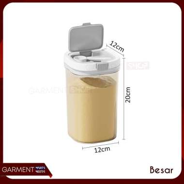 Toples Susu Bubuk Kotak Makanan Sereal Snack Bayi Kedap Udara Sealed Box Food Grade Free Sendok BUBB