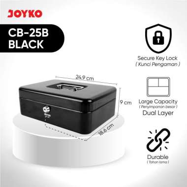 JOYKO Brankas Uang Cash Box Kotak Uang Kas CB-25B Black