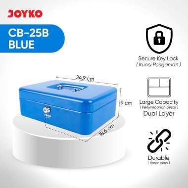 JOYKO Brankas Uang Cash Box Kotak Uang Kas CB-25B Blue
