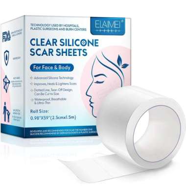 Clear Silicone Scar Sheets Plester Silikon Hilang Bekas Luka Keloid