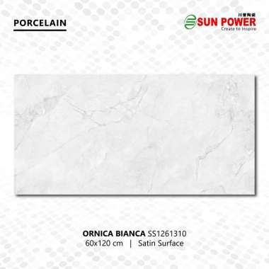 Granit Lantai Honed ( Satin ) 60x60 || 120x60 - Ornica Bianca| Sun Power 120x60