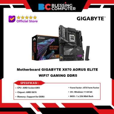 Gigabyte X870 GAMING X WIFI7 - Motherboard ATX AMD X870 DDR5 256GB Dual-Channel PCIe 5.0 x16