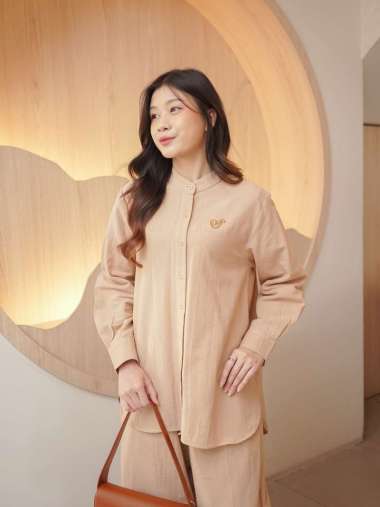 Ederra Ivy Set / One set Wanita / Atasan Bawahan Wanita L/XL Wheat