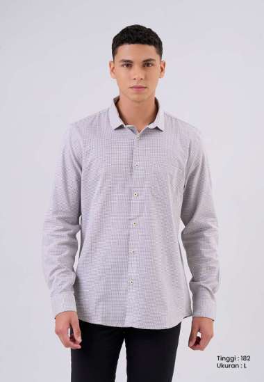 MANZONE - Kemeja Lengan Panjang Pria Saxon Slim Fit - Yellow YELLOW M