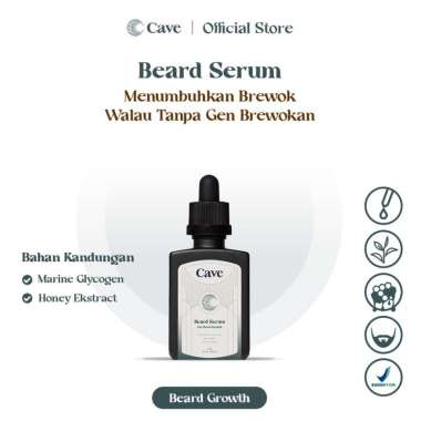 CAVE Beard Serum 30 ml - Penumbuh & Pelebat Brewok Kumis Jenggot Jambang Pria