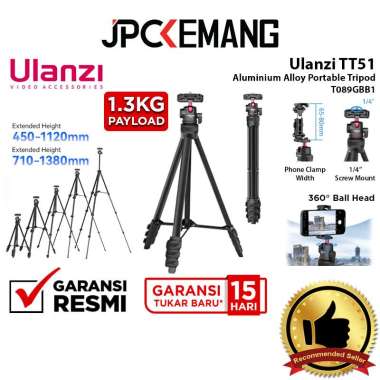 JPC KEMANG Ulanzi TT51 Aluminium Alloy Portable Tripod Camera & Smartphone HP Ulanzi TT-51 Tripod Ka