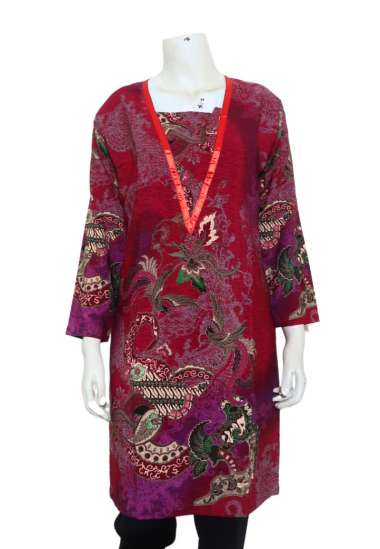 Adikusuma Tunik Batik Merak Pelangi 402298055 - Ungu M